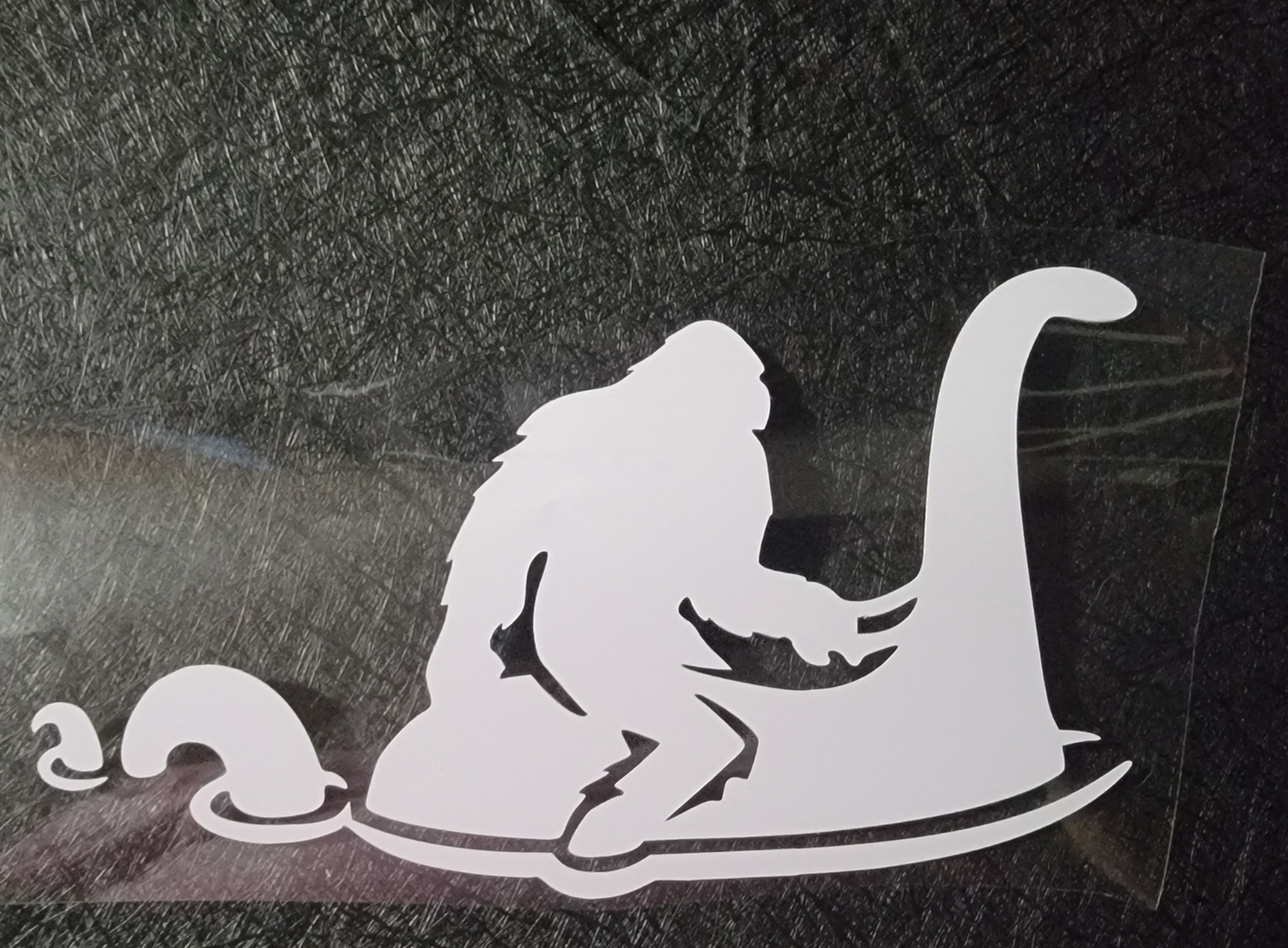 Sasquatch riding Nessie - Decal