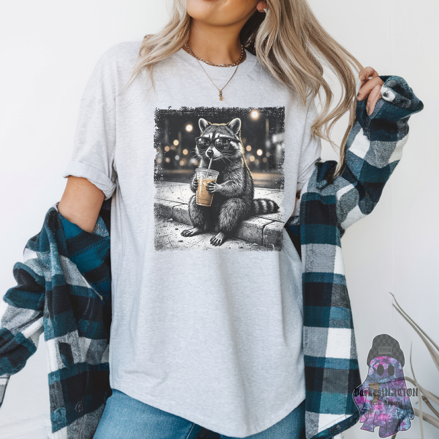 iced coffee raccoon