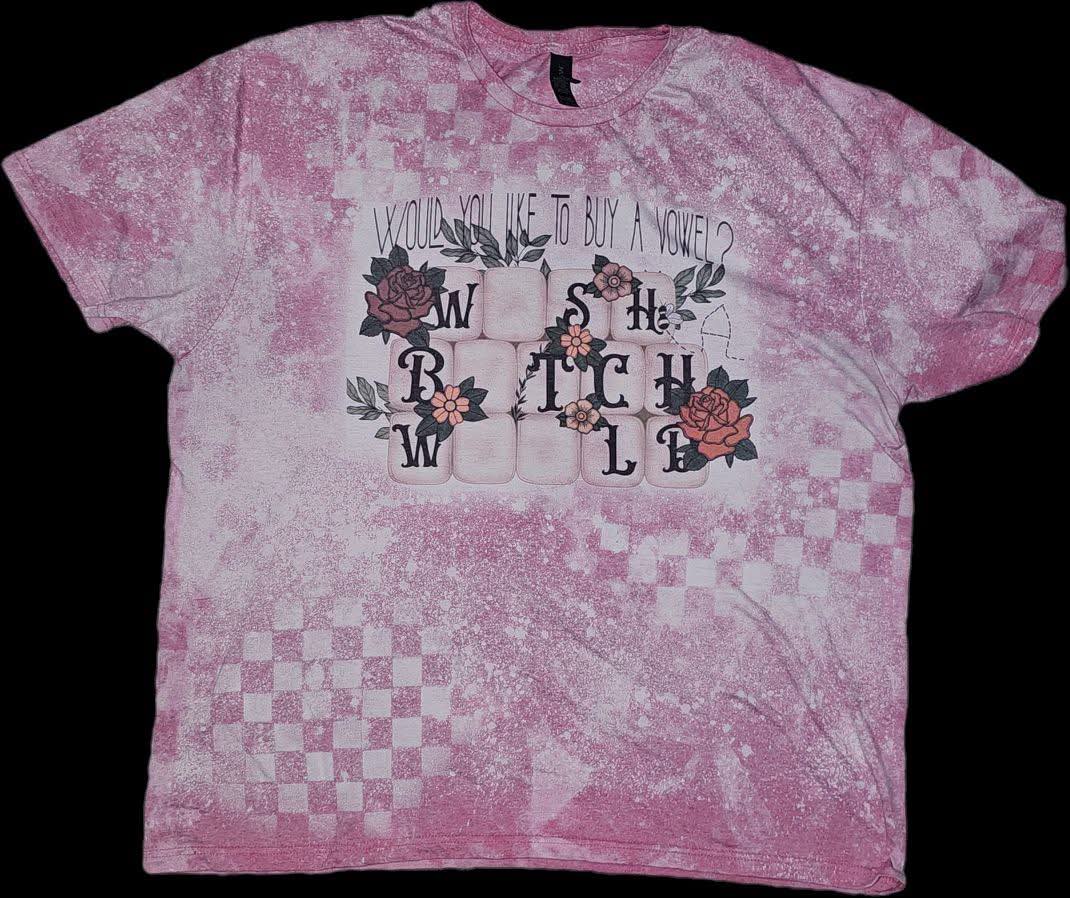 Would you like to buy a vowel - bleached vintage t-shirt