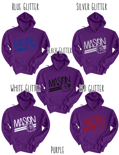 Mason Bulldogs (GLITTERED VERSION)- Adult Hoodie - Style 5