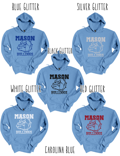 Mason Bulldogs (GLITTERED VERSION)- Adult Hoodie - Style 3