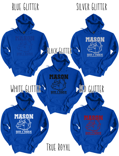 Mason Bulldogs (GLITTERED VERSION)- Adult Hoodie - Style 3