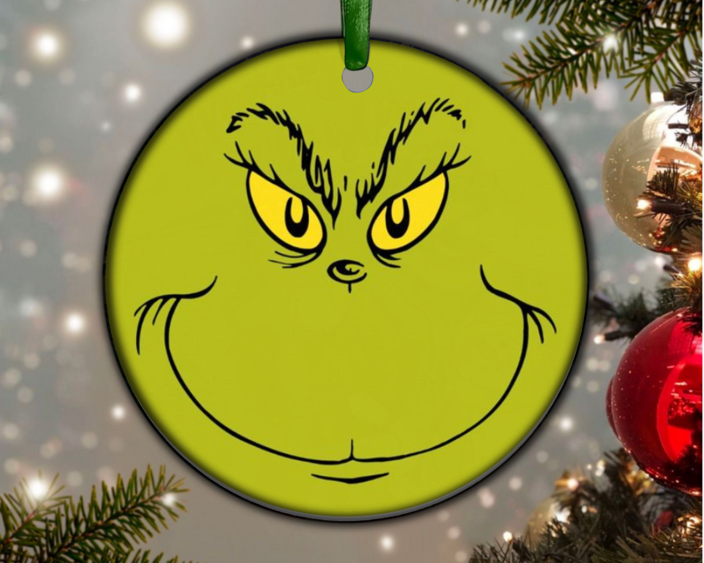 Grinch Christmas Ceramic Ornament