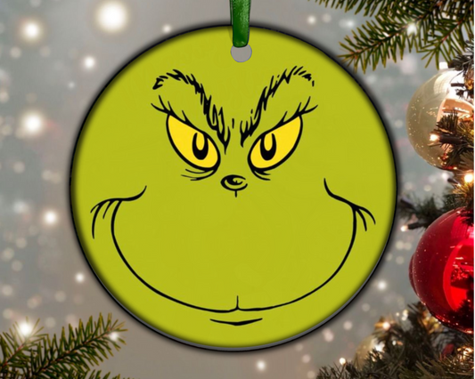 Grinch Christmas Ceramic Ornament