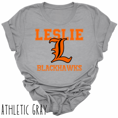 Leslie Blackhawks -Adult T-shirt -style 1