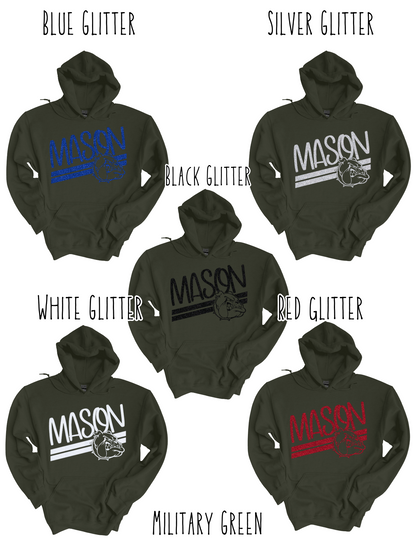 Mason Bulldogs (GLITTERED VERSION)- Adult Hoodie - Style 5