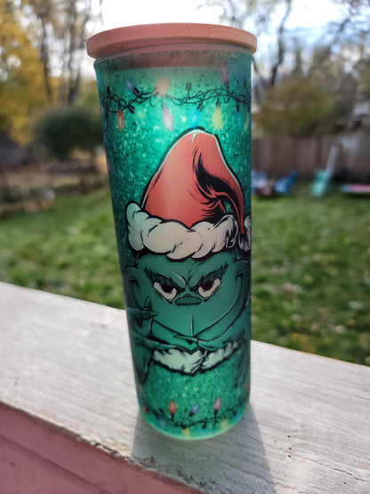 Even the grinch wants to steal me - 25-ounce Frosted Glass tumbler