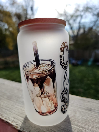 Cold like my soul 16-ounce frosted glass tumbler