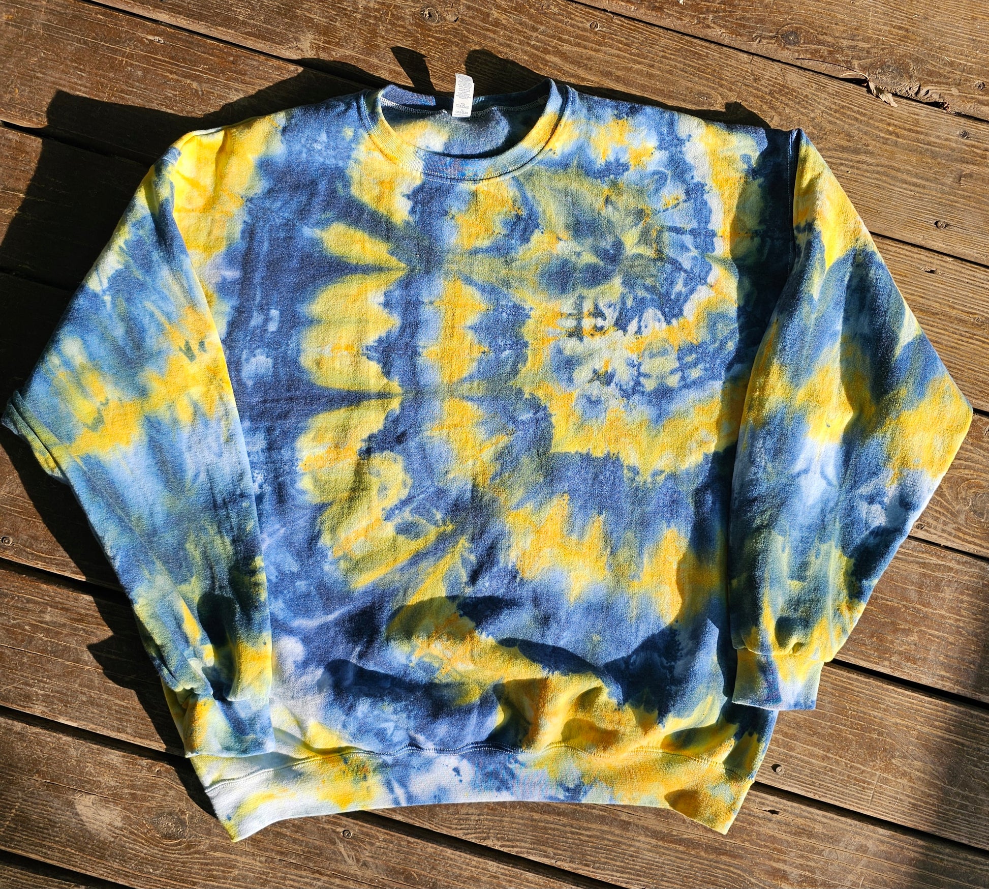 Blue and Yellow Ice Dye - Adult Sizing – DarkestNATION LLC