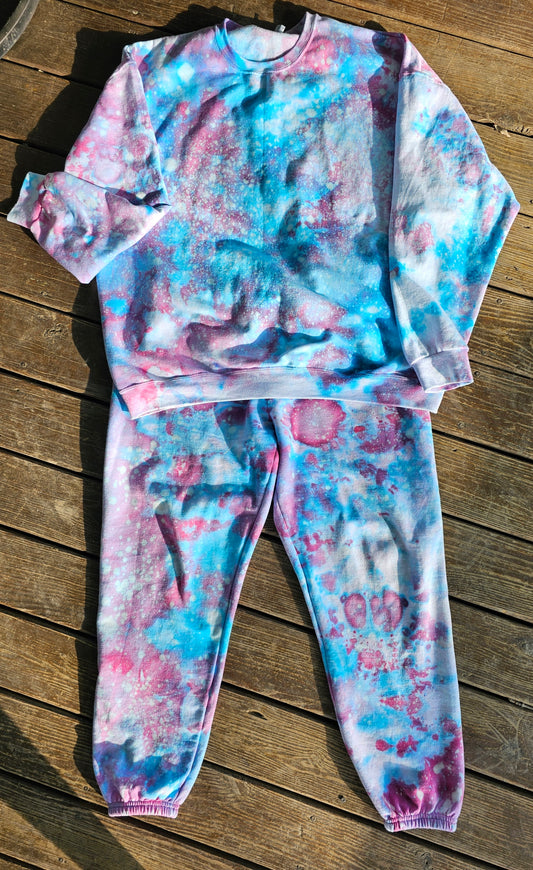 Crewneck and Pant SET - Nebula Ice Dye - Adult Sizing