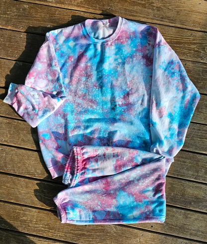 Crewneck and Pant SET - Nebula Ice Dye - Adult Sizing