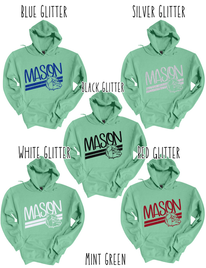 Mason Bulldogs (GLITTERED VERSION)- Adult Hoodie - Style 5