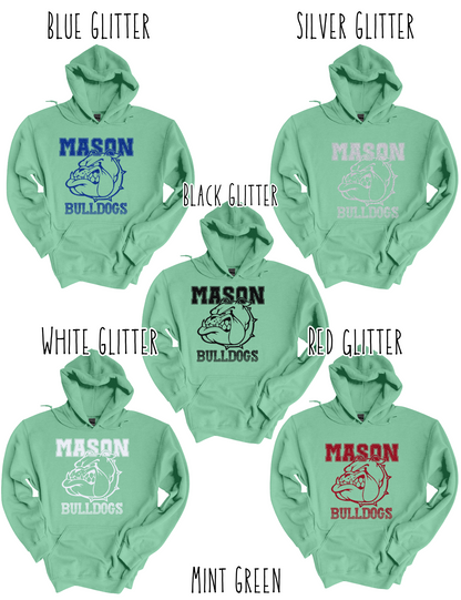 Mason Bulldogs (GLITTERED VERSION)- Adult Hoodie - Style 3