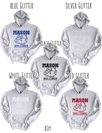 Mason Bulldogs (GLITTERED VERSION)- Adult Hoodie - Style 3