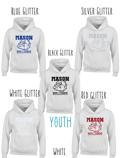 Mason Bulldogs - Youth - (GLITTERED VERSION) HOODIE - Style 3