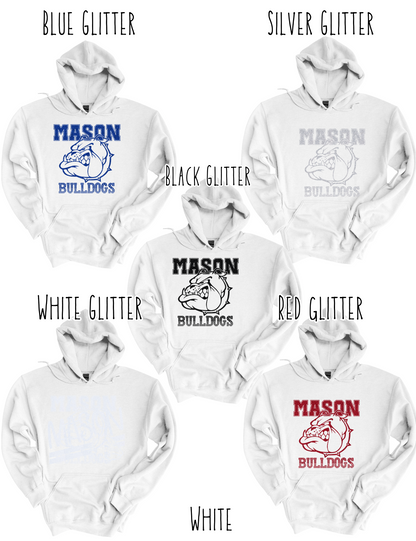 Mason Bulldogs (GLITTERED VERSION)- Adult Hoodie - Style 3