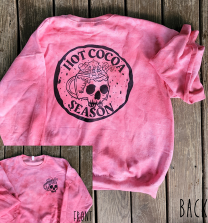 Hot Coca Season, front and back tiedye - Adult Crewneck