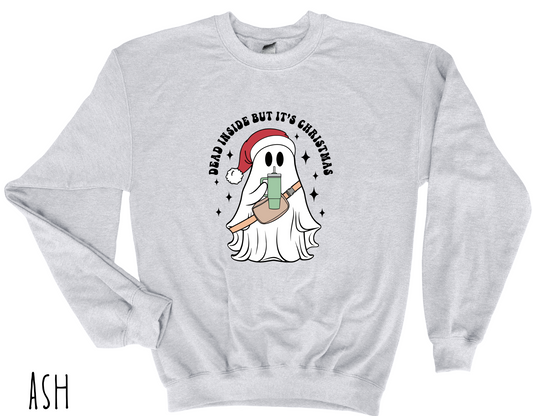 Dead inside but its Christmas FULL Front - Adult Crewneck