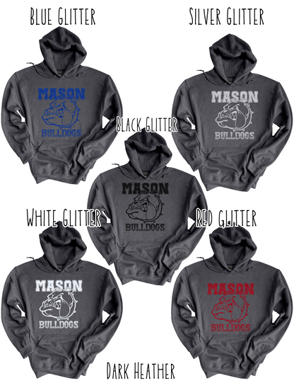 Mason Bulldogs (GLITTERED VERSION)- Adult Hoodie - Style 3