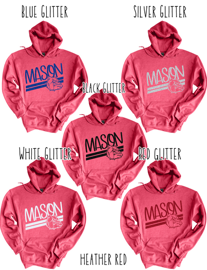 Mason Bulldogs (GLITTERED VERSION)- Adult Hoodie - Style 5