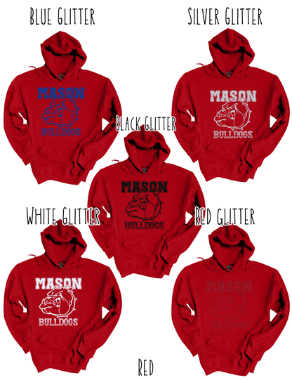 Mason Bulldogs (GLITTERED VERSION)- Adult Hoodie - Style 3