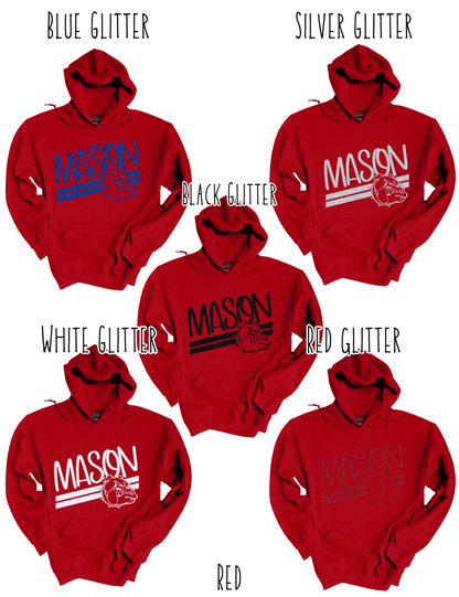 Mason Bulldogs (GLITTERED VERSION)- Adult Hoodie - Style 5