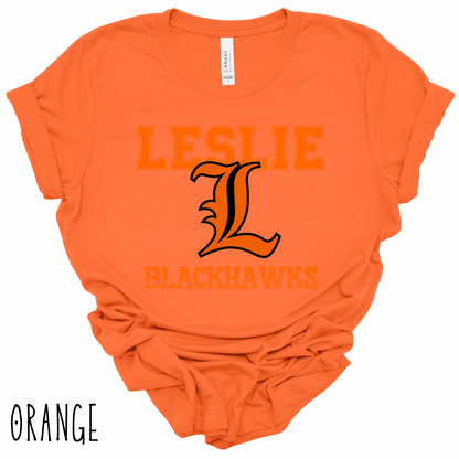 Leslie Blackhawks -Adult T-shirt -style 1