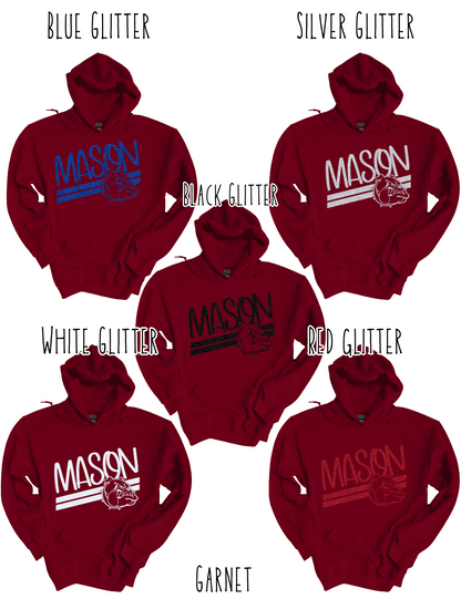 Mason Bulldogs (GLITTERED VERSION)- Adult Hoodie - Style 5