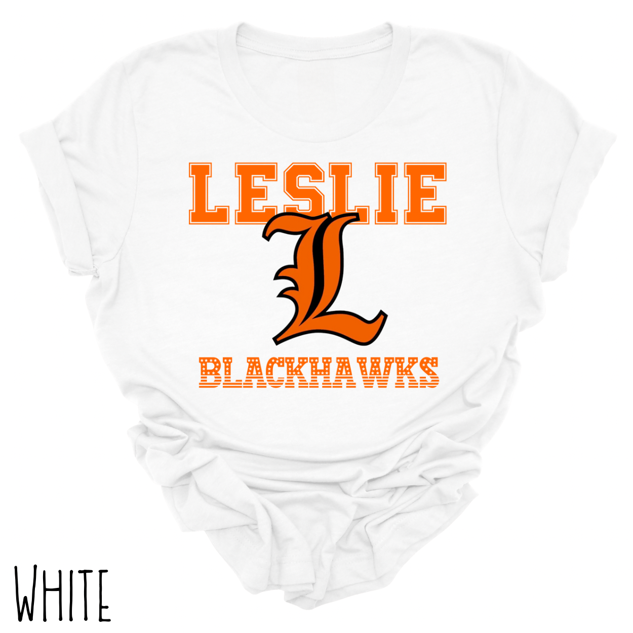 Leslie Blackhawks -Adult T-shirt -style 1