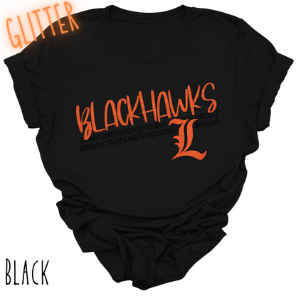 Leslie Blackhawks -Adult T-shirt(GLITTERED VERSION) -style 2