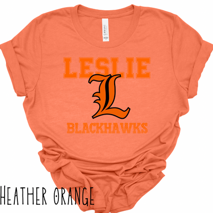 Leslie Blackhawks -Adult T-shirt -style 1