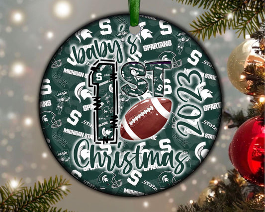 Baby's First Christmas MSU 2023 Ceramic Ornament