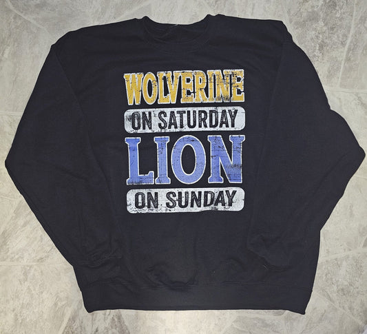 Wolverine on Saturday Lion on Sunday