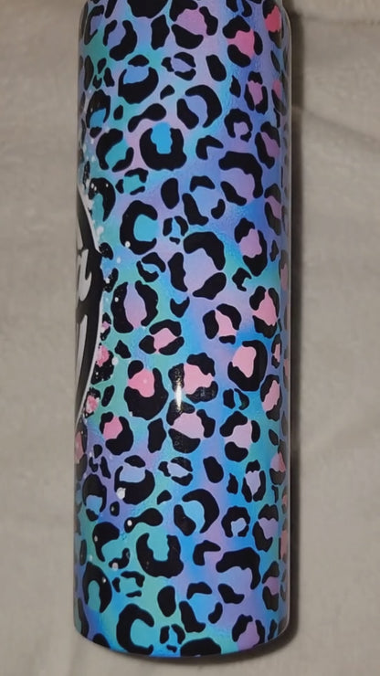 Mama - Purple and Blue Leopard print 20-ounce Stainless Steel Tumbler