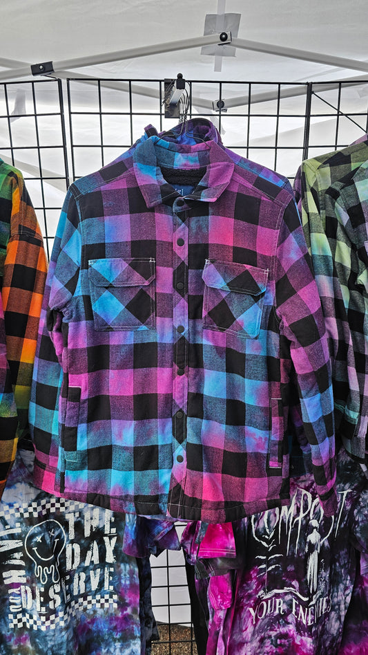 Fleece Lined Flannel Jacket - Moody Blue