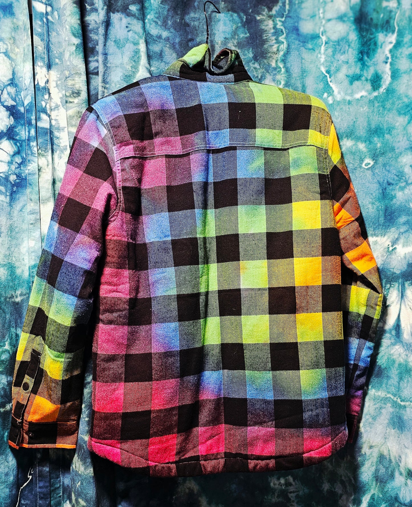 Fleece Lined Flannel Jacket - Rainbow