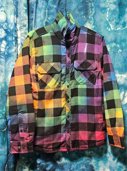 Fleece Lined Flannel Jacket - Rainbow